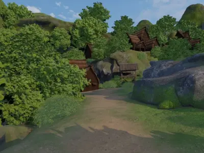 Mountain Village Escape 3D model