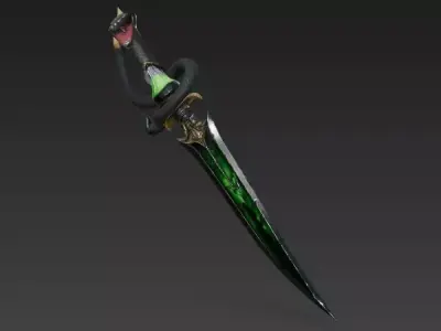 Vipers Kiss Poison Dagger 3D Model Low-poly 3D model