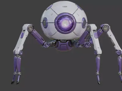 Futuristic Robotic Hacking Spider 3D Model Low-poly 3D model