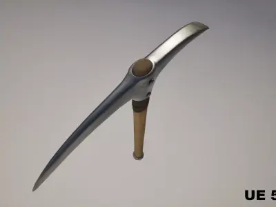 Steel Pickaxe - Game Ready PBR Tool Mining Tool Prop Low-poly 3D model