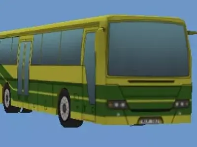 Airport Bus Low-poly 3D model