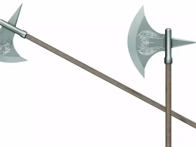 Halberd 02 Low-poly 3D model