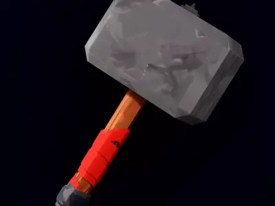 Game Ready War Hammer Low-poly 3D model