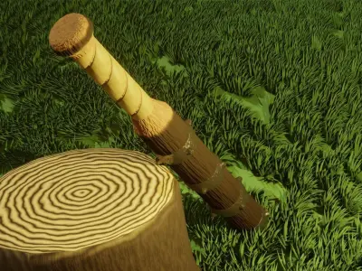 Simple Fantasy Great Club Low-poly 3D model
