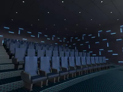 Modern Cinema Hall 02 Low-poly 3D model