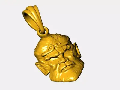 25mm Monkey King Face Pendant 3D Jewelry Model STL 3DM 3D print model