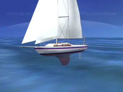 30 Foot Sailboat V03 3D model