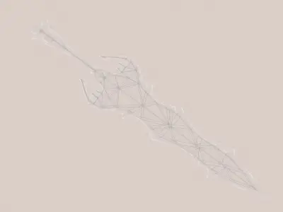 Futuristic Sword Low-poly 3D model 2