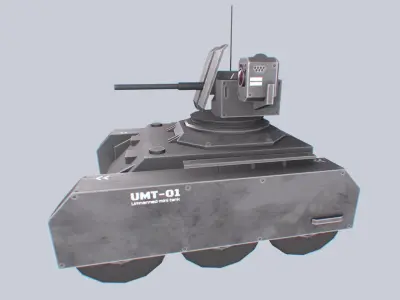 Unmanned Mini Tank Low-poly 3D model