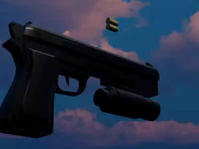 Pistola Modular Game ready Low Poly Low-poly 3D model