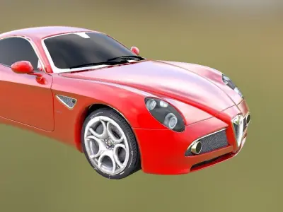 Asphalt Car alfaromeo competizione free 3d model Free 3D model