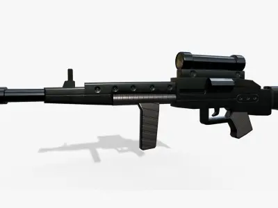 Stylized Saigo gun Low-poly 3D model