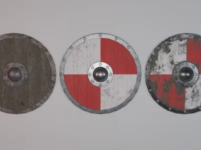 Round Shield Pack Low-poly 3D model