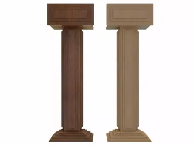 Pulpit wooden podium Low-poly 3D model