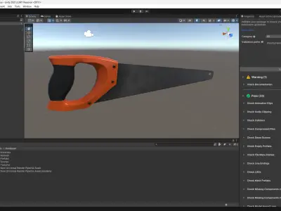 Hand Saw 3D Model Game-Ready Asset Low-poly 3D model