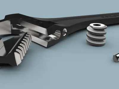 Adjustable wrench 3D model