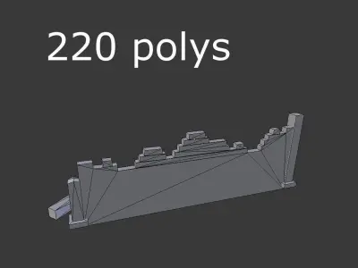 low poly broken wall Low-poly 3D model purchase