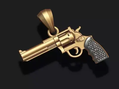 Gun Revolver pendant 3D print model