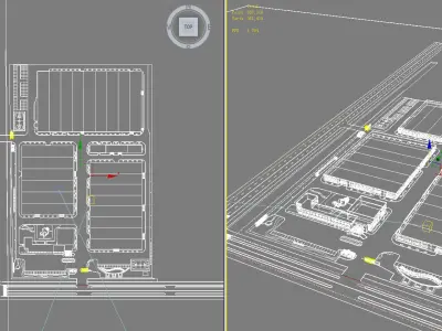 Architecture factory 3D model