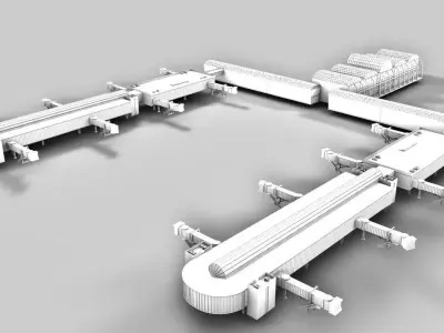 airport set of pipes 3D model