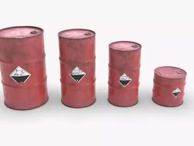 Chemical barrels Low-poly 3D model get