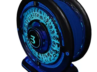 SciFi Digital Counter Display 3D model