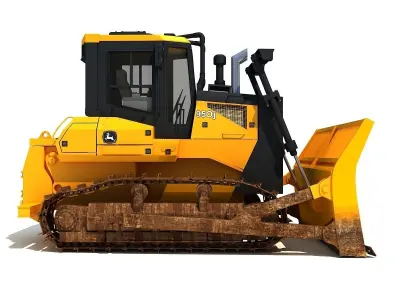 Yellow John Deere Waste Handler 3D model