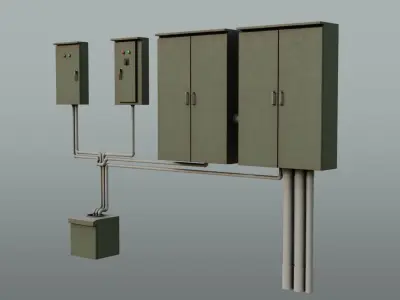 Electrical Control Box Low-poly 3D model purchase