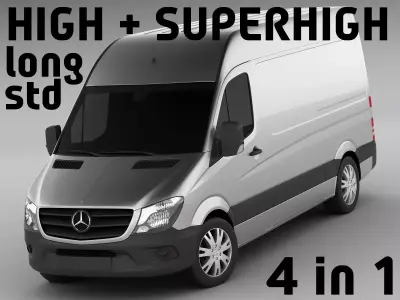  Mercedes Sprinter 2014 High and Superhigh 3D model