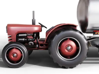 Fuel Tanker Truck Free low-poly 3D model