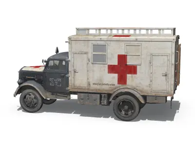 Opel Blitz - 3t Ambulance Truck - 11 PzDiv 3D model