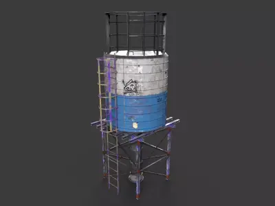 Water Tower Low-poly 3D model buy