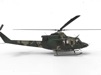 helicopter bell 412 camouflage 3D model