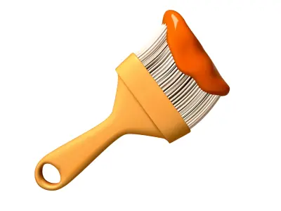 Brush painting 3D model