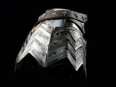  Female Knight Skirt Armor MidPoly 3D model