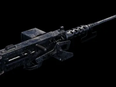 Browning M2 Mounted Machine Gun - Procedurally Animated 3D model