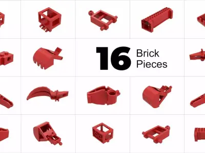 TwindBricks3D - 16 Building-Crane  collection 3D print model