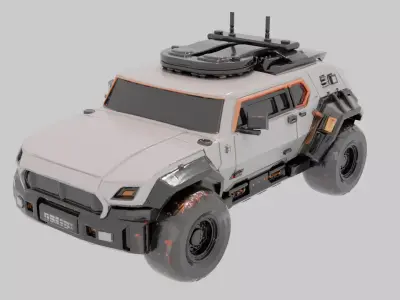 HighPoly Futuristic Off Road Vehicle SciFi 3DModel 3D model