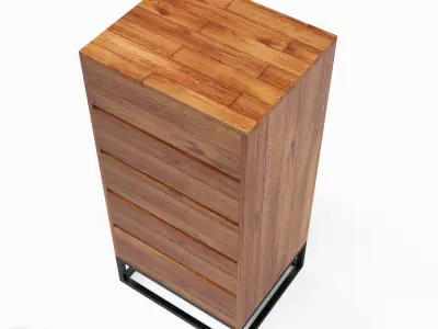 Logan Industrial 5-drawer Dresser by West Elm 3D model