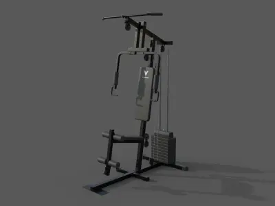 PBR Multifunctional Home Gym Station A Low-poly 3D model