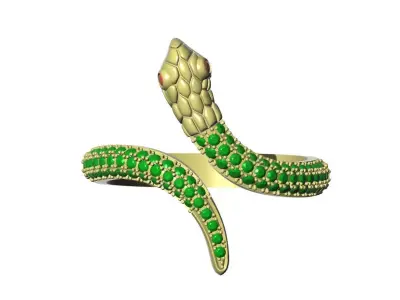 Snake Diamond Ring Free 3D print model