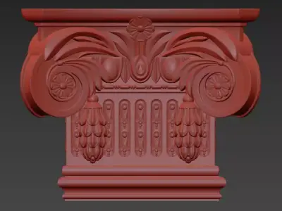 decorative column heads Low-poly 3D model