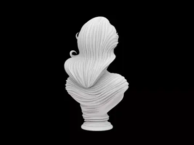 Romantic Woman Bust Sculpture with Base for 3D Print 3D print model
