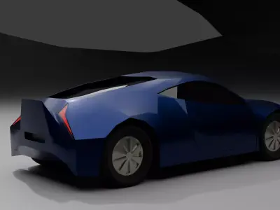 Low Poly Modern Super car Vehicle 2026 Game Ready FBX OBJ Low-poly 3D model