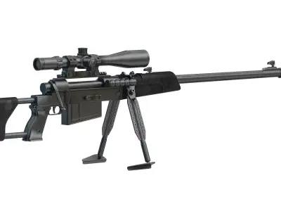 Zastava M93 Black Arrow Anti-materiel Rifle Low Poly Low-poly 3D model
