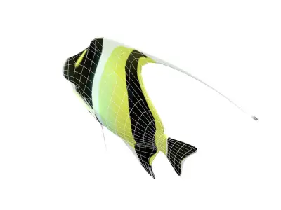 Moorish Idol Animated Fish  Low-poly 3D model