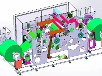 Automatic Steel Plate Rolling Machine 3D model