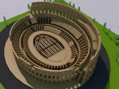 Low Poly Colosseum Rome Italy Landmark Low-poly 3D model