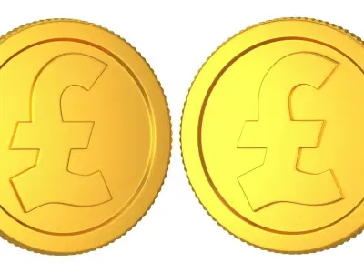 Pound Gold Coin 01 3D model