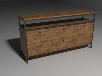 Industrial style drawer Free 3D model